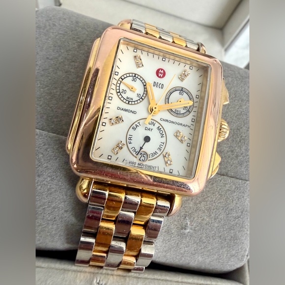 👑✅PRICE FIRM✅ Beautiful MICHELE Signature Mid Deco 29mm Bracelet Watch - Picture 3 of 17